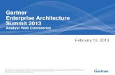 Gartner Enterprise Architecture Summit 2013This presentation, including any supporting materials, is owned by Gartner, Inc. and/or its affiliates and is for the sole use of the intended