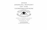 2018 ANNUAL REPORT OF THE ONGREGATION - Zion …...2018 ANNUAL REPORT OF THE ONGREGATION ZION LUTHERAN HURH 2714 JAMES STREET MARINETTE, WI Annual Meeting Following Worship ... Then