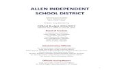 ALLEN INDEPENDENT SCHOOL DISTRICT...ALLEN INDEPENDENT SCHOOL DISTRICT Administration Building 612 E. Bethany Drive Allen, Texas 75002 Website: Official Budget 2016/2017 Effective July