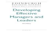 Developing Effective Managers and Leaders ... Contents Developing Effective Managers and Leaders Edinburgh