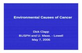 Environmental Causes of Cancer - Boston University · 2008-11-06 · Environmental Causes of Cancer Dick Clapp BUSPH and U. Mass. - Lowell May 7, 2006. Total agents evaluated 900