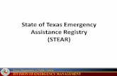 State of Texas Emergency Assistance Registry (STEAR) · State of Texas Emergency Assistance Registry (STEAR) Texas Department of Public Safety ... Texas Department of Public Safety