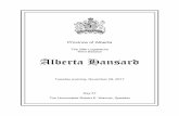 Province of Alberta€¦ · Province of Alberta . The 29th Legislature Third Session . Alberta Hansard . Tuesday evening, November 28, 2017 . Day 57 . The Honourable Robert E. Wanner,