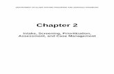 Chapter 2-Intake, Screening, Prioritization, Assessment, and Case Management · 2018-08-17 · Chapter 2: Intake, Screening, Prioritization, Assessment, and Case Management Table