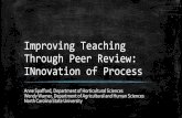 Improving Teaching Through Peer Review: INnovation of Process · Successes of Peer Review Process: Pre- and Post- Observation Meetings Pre- and post-observation meetings most beneficial