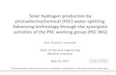 Solar Hydrogen Production by Photoelectrochemical (PEC) Water …€¦ · Solar hydrogen production by photoelectrochemical (PEC) water-splitting: Advancing technology through the