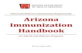 School and Child Care Immunization Requirements · The Arizona Immunization Handbook for School and Child Care Immunization Requirements reviews school immunization requirements,