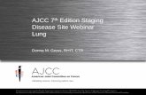 Disease Site Webinar Lung - AJCC - American Joint ... Site - lun… · •Critical to understand lung anatomy for tumor location – Carina – Main bronchi – Lobar bronchi –