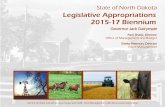 State of North Dakota Legislative Appropriations …Office of Management and Budget Sheila Peterson, Director Fiscal Management State of North Dakota Legislative Appropriations 2015-17