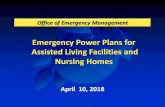 Emergency Power Plans for Assisted Living Facilities and ... · Emergency Power Plans . Rule 58A-5.036 Emergency Environmental Control for Assisted Living Facilities Rule 59A-4.1265