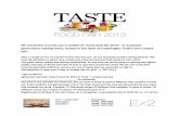 We would like to invite you to exhibit at “Taste food fair ...€¦ · We would like to invite you to exhibit at “Taste food fair 2013”, an exclusive gastronomic tasting event,