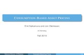 Consumption-Based Asset Pricing - University of California ...enakamura/teaching/Cons... · Fundamental equation of consumption-based asset pricing: 1 = E t[M t+1R i;t+1] Stochastic
