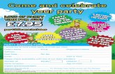 Party Booking Form - irp-cdn.multiscreensite.com · PARTY FOOD INCLUDING DRINK Y AKE FOR THE PARTY 2 HOURS Y IN OUR AMAZING Y AREA PARTY BOOKING FORM I would like to hold a Kids party