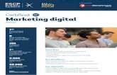 Certificat Marketing digital | Brochure · 2019-02-13 · • Fondamentaux SEO/SEA • Publicité display : marché et nouvelles tendances • Du web planning à l'audience, l'heure