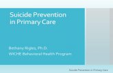 Suicide Prevention Training for Primary Care · Suicide Prevention Strategies in Primary Care. 1. Train staff to recognize and respond to warning signs of suicide. 2. Screen for and