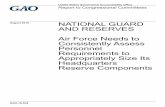 GAO-16-538, National Guard and Reserves: Air Force Needs ... · Consistently Assess Personnel Requirements to Appropriately Size Its Headquarters Reserve ... 2016. NATIONAL GUARD