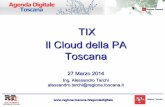 TIX Il Cloud della PA Toscana - THE INNOVATION GROUP€¦ · riunioni/conferenze, montacarichi da 1600Kg ... Il TIX sta sperimentando soluzioni di cloud application marketplace focalizzati