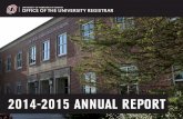 2014-2015 ANNUAL REPORT - University of …Course Descriptions Viewed 5,062 TES User Logins Name Changes 1526 Total SAP feed into PeopleSoft (490 IDM changes and Name Changes that