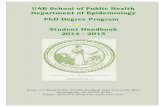 UAB School of Public Health Department of Epidemiology PhD ... Handbooks... · available. These include occupational epidemiology, infectious disease epidemiology, chronic disease