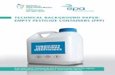 Technical background PaPer: EMPTY PESTICIDE CONTAINERS …€¦ · PPP containers are placed on the European market each year (ECPA, 2007). At least 80% of PPP containers are plastic