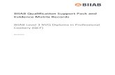 BIIAB Qualification Support Pack and Evidence …...Realistic Working Environments (RWE). Additionally, where sector employers do not have the infrastructure to manage assessment independently,