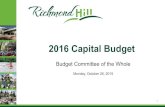 2016 Capital Budget - Richmond Hill, Ontario€¦ · 2016 Capital Budget Budget Committee of the Whole Monday, October 26, 2015 1 . ... Philips Ridge Park Rocking Horse Ranch. Plans