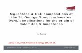 Mg-isotope & REE compositions of the St. George Group ......Origin of Lower Ordovician dolomites in eastern Laurentia: Controls on porosity and implications from geochemistry. Marine