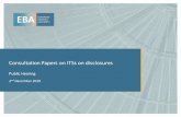 Consultation Papers on ITSs on disclosures · Article 45f. Where appropriate, disclosure formats shall be in tabular format For institutions or entities subject to Article 92a and