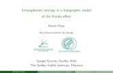Entanglement entropy in a holographic model .2cm of the ... · Geometric equations of a similar form as Einstein equations, extrinsic curvature tensors (K+ ij) instead of intrinsic