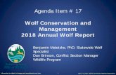 Wolf Conservation and Management 2018 Annual Wolf Report Unrestricted State Wildlife Funds, 1% Wildlife