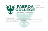 Charter 2020-2022 - paeroacollege.ibcdn.nz€¦ · Charter 2020-2022. 2 PARTNERING With whānau and community CULTURE Caring, inclusive and collaborative LEARNING Focus on progress