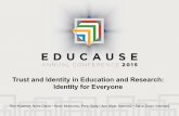Trust and Identity in Education and Research: Identity for ......Trust and Identity in Education and Research: Identity for Everyone Ron Kraemer, Notre Dame • Kevin Morooney, Penn