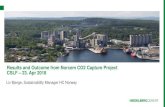Results and Outcome from Norcem CO2 Capture Project CSLF ... · Results and Outcome from Norcem CO2 Capture Project CSLF – 23. Apr 2018 Liv Bjerge, Sustainability Manager HC Norway.