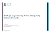 DAX 30 Supervisory Board Study 2019 Selected results · This year [s increase in international supervisory board members results mainly from the Linde-Praxair merger. The DAX 30significantlylags