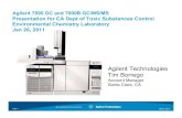 Agilent 7890 GC and 7000B GC/MS/MS Presentation for CA ... · Agilent 7890 GC and 7000B GC/MS/MS Presentation for CA Dept of Toxic Substances Control Environmental Chemistry Laboratory