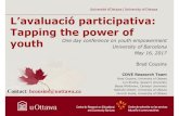 L’avaluacióparticipativa: Tapping the power of youth One ... · L’avaluacióparticipativa: Tapping the power of youth One day conference on youth empowerment University of Barcelona