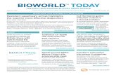BIOWORLD TM TO DA Y - Amazon S3 · 2016.) ADVERTISE HERE For advertising opportunities in BioWorld Today, please contact Chris Venezia toll free at (855) 260-5607 or, outside the