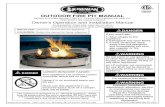 OUTDOOR FIRE PIT MANUAL - Kingsman Fireplaces · Kingsman Fireplaces 2340 Logan Ave., Winnipeg, Mb Canada Ph: 204-632-1962 Printed in Canada P/N 27FP-MAN May 29, 2018 INSTALLER: Leave
