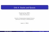 Unit 4: Stacks and Queues · 1 Stacks 1 Stacks in STL 1 Case study: exiting a maze 1 Queues ENGI 4892 (MUN) Unit 4 June 1, 2011 2 / 24