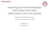 Improving top-K recommendation with truster and …Improving top-K recommendation with truster and trustee relationship in user trust network Published in WWW 2016 (Short Paper) Extended