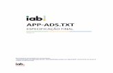 IAB Brasil - Este material é uma tradução livre do …MAIO :: 2019 2 Sobre ads.txt e app-ads.txt A especificação ads.txt foi desenvolvida em maio de 2017, abrangendo inventário