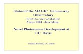 Status of the MAGIC Gamma-ray Observatoryscipp.ucsc.edu/seminars/experimental/files/seminar... · The MAGIC Observatory MAGIC-1 Telescope is now ~fully operational!! currently the