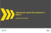 Working with custom ISA extensions in RISC-V · • RISC-V ISA (Instruction Set Architecture) is designed in a modular way • It means that the ISA has several groups of instructions