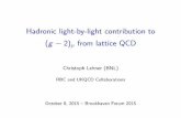 g 2) from lattice QCD€¦ · (g 2) from lattice QCD Christoph Lehner (BNL) RBC and UKQCD Collaborations October 8, 2015 { Brookhaven Forum 2015. Summer of 2013 { BNL E821 ring to