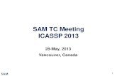 SAM TC Meeting ICASSP 2013 - IEEE Signal Processing Society€¦ · SAM TC Meeting ICASSP 2013 28-May, 2013 Vancouver, Canada . SAM 2 Agenda 19:30 Subcommittees • Assignments ...