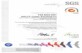 CL's HACCP certificate nologo - The Cricket Flour · 2020-04-14 · Certificate has been assessed and certified as meeting the requirements of TAS 9024-2007 HACCP Codex Alimentarius