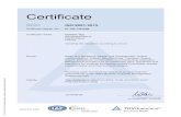 01 100 1301899 Main EN - Outotec€¦ · ISO 9001:2015 Certificate Registr. No. 01 100 1301899 Certificate Holder: Outotec Oyj Rauhalanpuisto 9 02230 Espoo Finland including the locations