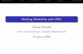 Working Modularly with OWLschneidt/talks/0901_mod.pdf · Why modularity? Reuse Background Tools Comparison Understanding Working Modularly with OWL Thomas Schneider School of Computer