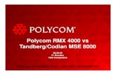 Polycom RMX 4000 vs Tandberg/Codian MSE 8000nz.westcon.com/documents/36217/RMX_4000_vs_Tandberg_MSE_8… · Polycom RMX 4000 vs Tandberg/Codian MSE 8000 09.28.09 H. Dowden VSG Competitive