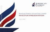 For personal use only - ASX · For personal use only Overthrust 100% WIin 640 gross acres in Wyoming. Investment highlights –American Patriot Oil and Gas Early mover in emerging
